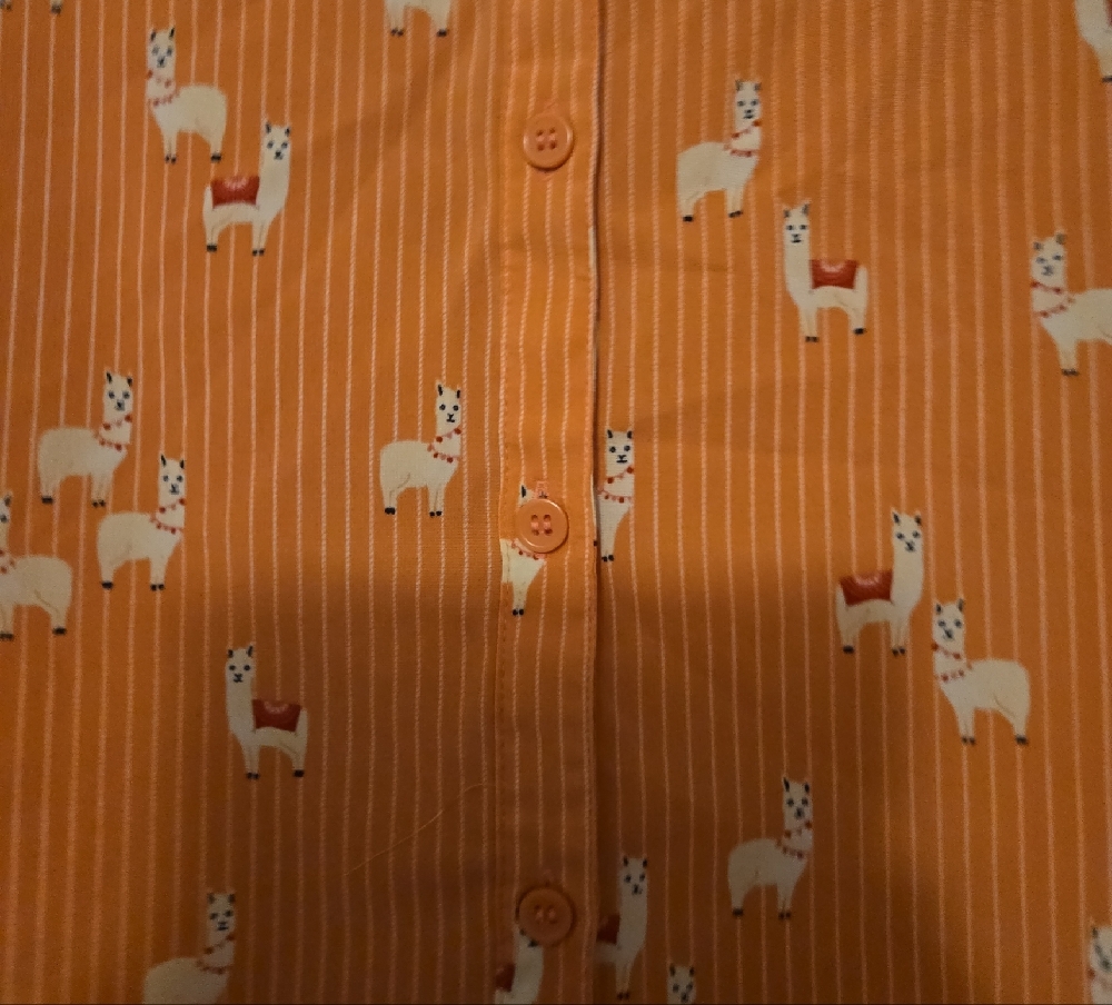 Orange Button-Up Shirt with Llama Print - Picture 3 of 3